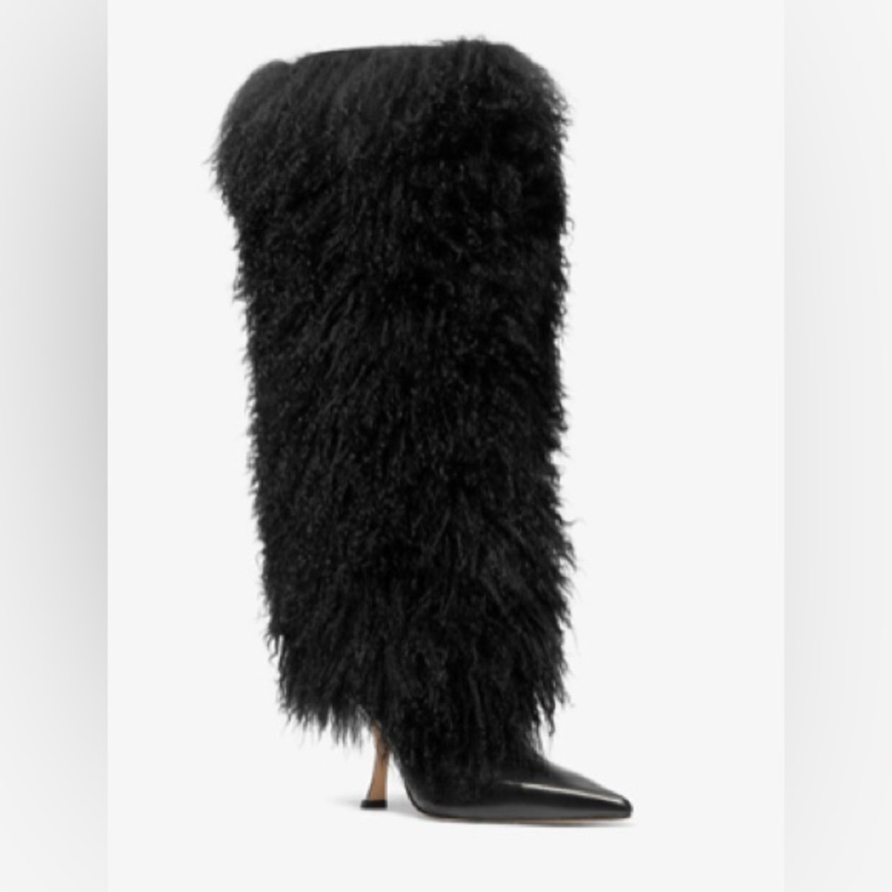 Michael Kors Black Fur Heeled Boots